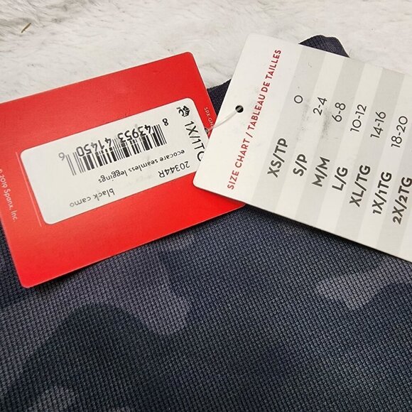 SPANX Tummy Control Seamless Leggings Black Camo 1X - Picture 5 of 6